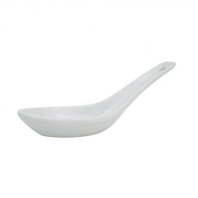 C.A.C. 5 1/2" Porcelain Soup Spoon – Durable, chip-resistant, and ideal for serving soups and broths. 72 per case. SKU: RSCAC-CN-41.