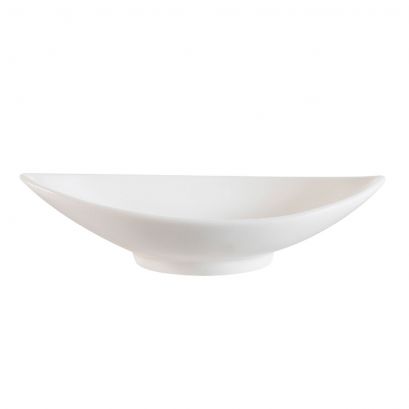 C.A.C. Canoe Dish – 12 1/2" elegant porcelain serving dish, ideal for sushi, seafood, and appetizers. Sold 12 per case. SKU: RSCAC-CND-12.
