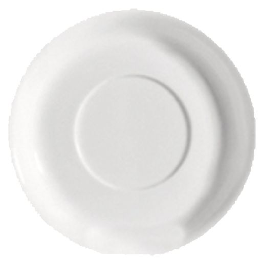C.A.C. 5 1/2" Porcelain Saucer, designed for COL-1 Cup, chip-resistant, durable, and ideal for commercial use. Sold 36 per case. SKU: RSCAC-COL-2.
