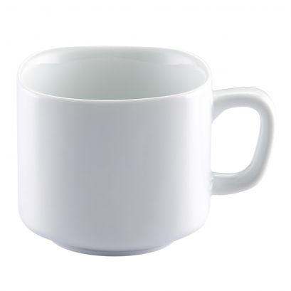 C.A.C. 8.5oz Square Cup – High-quality porcelain cup with a modern square design. Ideal for coffee, tea, and specialty beverages. SKU: RSCAC-COP-SQ1.