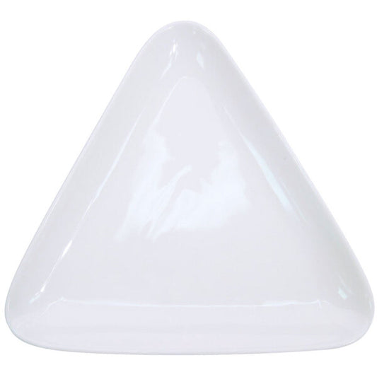 C.A.C. 10 3/4" Triangular Plate – A high-quality porcelain plate with a sleek coupe design, ideal for serving entrées and appetizers. SKU: RSCAC-COP-T16.
