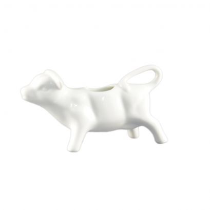 C.A.C. 4oz Cow Shape Creamer – A high-quality porcelain creamer with a fun cow-shaped design, perfect for coffee and tea service. SKU: RSCAC-COW-PC.