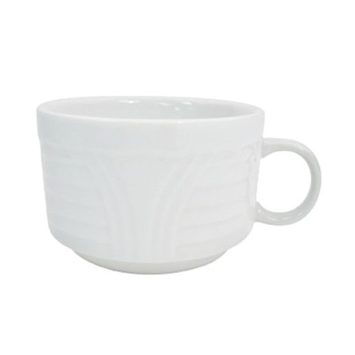 C.A.C. 8oz stacking porcelain cup, 3.5" diameter, white. SKU: RSCAC-CRO-1-S.

