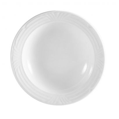 C.A.C. 16oz Pasta Bowl – White porcelain, 10 1/2" wide. SKU: RSCAC-CRO-105.

