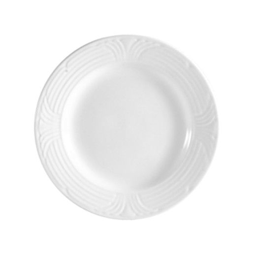 C.A.C. 10 1/2" Plate, white porcelain, durable and elegant design. SKU: RSCAC-CRO-16.
