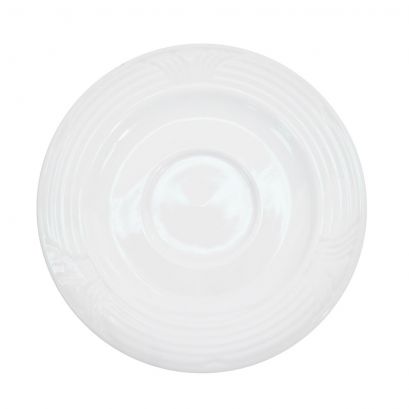 C.A.C. 4" saucer for CRO-35 in white porcelain, sold 36 per case – SKU RSCAC-CRO-36.