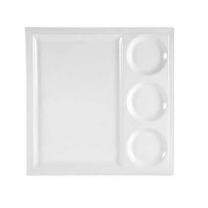 C.A.C. Contemporary Tray, 14" size, sleek design, ideal for serving appetizers, drinks, and desserts. Sold in 12 per case, SKU: RSCAC-CTY-25.
