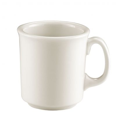 C.A.C. Eddie Jumbo Mug – 14 oz American White porcelain mug with a classic shape and durable design. 4" wide. 36 mugs per case. SKU: RSCAC-EDM-14-AW.