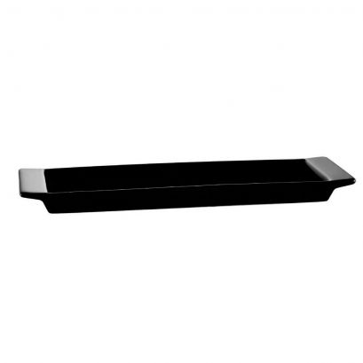 C.A.C. 12" Black Rectangular Porcelain Tray – SKU RSCAC-F-3S-BLK
