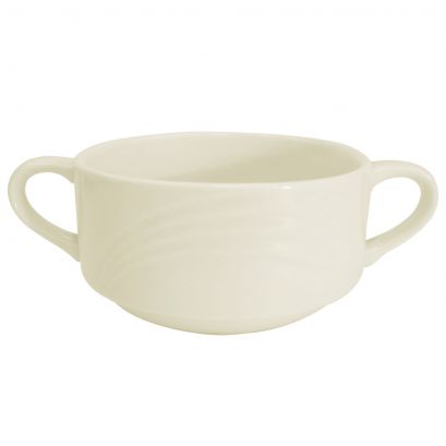 C.A.C. 6 oz White Porcelain Stacking Bouillon with Handles – SKU RSCAC-GAD-46
