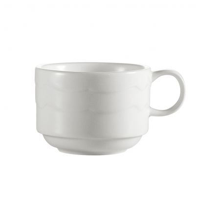 C.A.C. GBK-1-S 8oz White Porcelain Stacking Cup – 36 per Case
