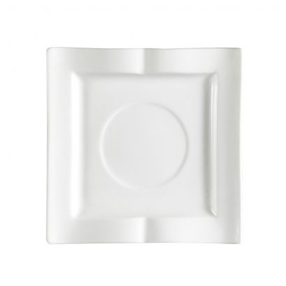 C.A.C. GBK-2 White 5 1/2" Square Porcelain Saucer – 36/Case
