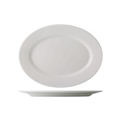 C.A.C. GDC-13 White Porcelain Oval Platter – 11 3/4" – 12/Case
