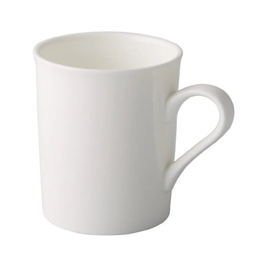 C.A.C. Straight Mug 10oz – Classic porcelain mug, 3 1/8" diameter, ideal for serving hot beverages like coffee, tea, or cocoa. Durable and stackable. 36 per case. SKU: RSCAC-MUG-10.