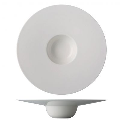 C.A.C. GDC-510 White Porcelain Wide Rim Soup Bowl – 5.5oz, 10.5" – 12/Case
