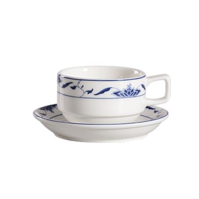 C.A.C. Stacking Cup 8oz 3 1/2" – Classic porcelain stacking cup designed for space-saving storage and everyday use in restaurants, hotels, and cafés. 36 per case. SKU: RSCAC-STC-8.