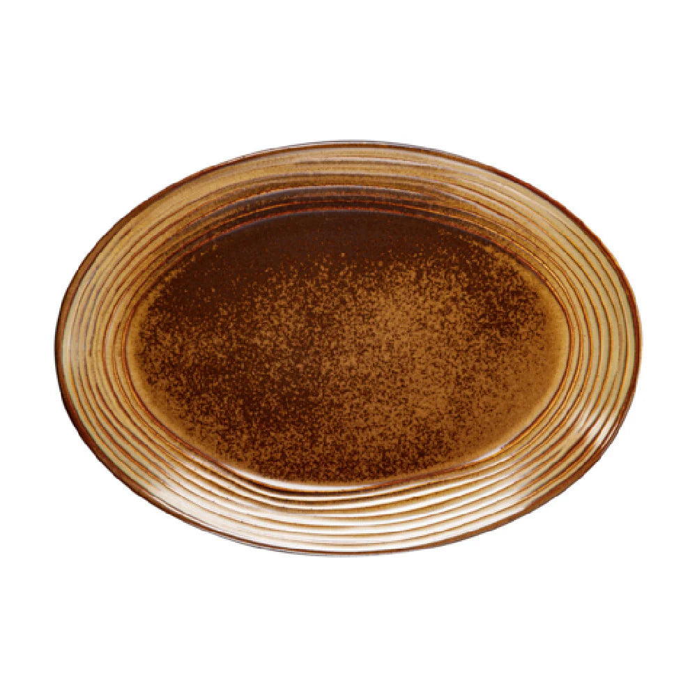 Jupiter Platter Desert Beige 12 3/4" (12/Case) – Stylish and durable 12 3/4-inch platter in a rich Desert Beige finish, ideal for presenting entrées, seafood, or shared dishes. Crafted from high-quality stoneware, perfect for restaurants, cafés, and contemporary dining settings.