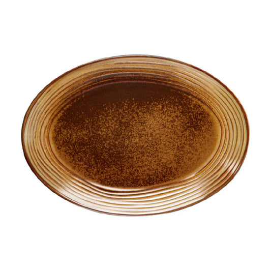 Jupiter Platter Desert Beige 12 3/4" (12/Case) – Stylish and durable 12 3/4-inch platter in a rich Desert Beige finish, ideal for presenting entrées, seafood, or shared dishes. Crafted from high-quality stoneware, perfect for restaurants, cafés, and contemporary dining settings.