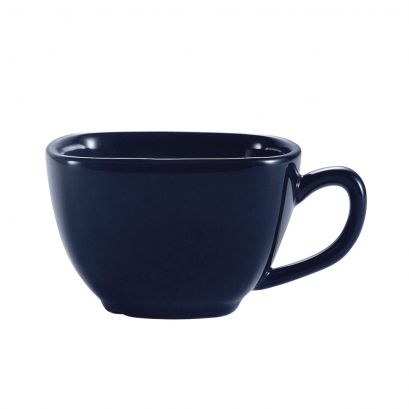 C.A.C. Square Cup Cobalt Blue 8 oz – Bold porcelain cup perfect for coffee or tea. 36 per case. SKU: RSCAC-KSE-61-CBL.