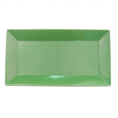 C.A.C. Rect. Platter Green 11.5" – Durable porcelain platter great for entrees or displays. 12 per case. SKU: RSCAC-KC-13-G