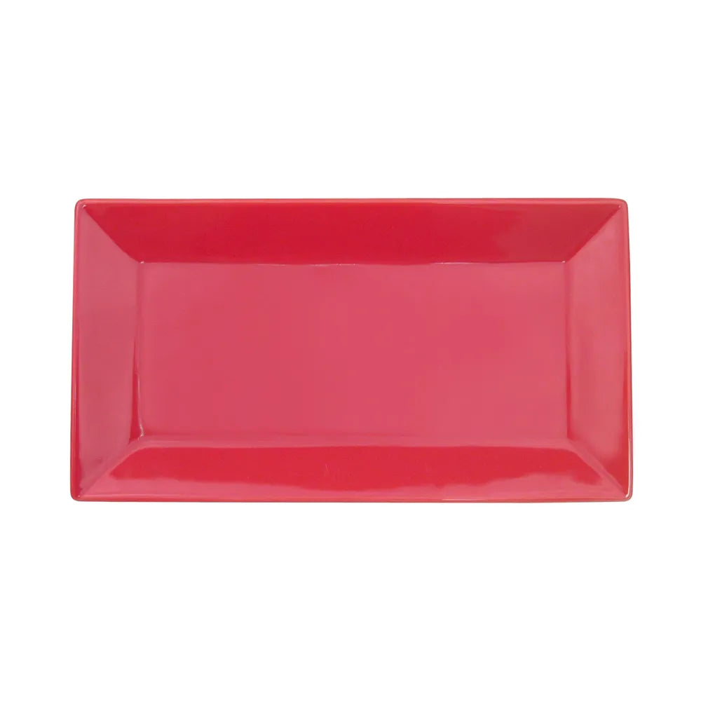C.A.C. Rect. Platter Red 11.5" – Vibrant porcelain platter great for entrees or sharing. 12 per case. SKU: RSCAC-KC-13-R