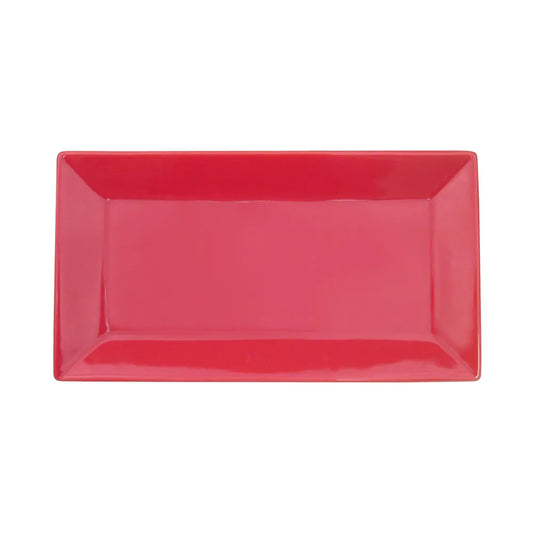 C.A.C. Rect. Platter Red 11.5" – Vibrant porcelain platter great for entrees or sharing. 12 per case. SKU: RSCAC-KC-13-R