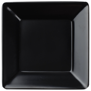 C.A.C. Square Plate Black 10" – Sleek porcelain plate ideal for modern meal presentation. 12 per case. SKU: RSCAC-KSE-10-BLK.