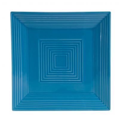 C.A.C. Square Plate Peacock 10" – Elegant porcelain plate perfect for modern presentations. 12 per case. SKU: RSCAC-KSE-10-PCK.