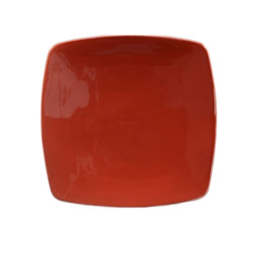 C.A.C. Square Plate Red 10" – Vibrant porcelain plate great for entrees or plating. 12 per case. SKU: RSCAC-KSE-10-RED.