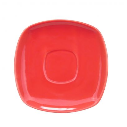 C.A.C. Square Saucer Red 6" – Matching saucer for KC-1-R cup, vibrant porcelain. 36 per case. SKU: RSCAC-KSE-6-RED.
