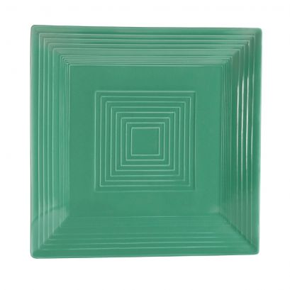 C.A.C. Square Plate Green 8" – Durable porcelain plate ideal for salads or appetizers. 24 per case. SKU: RSCAC-KSE-8-GRN.