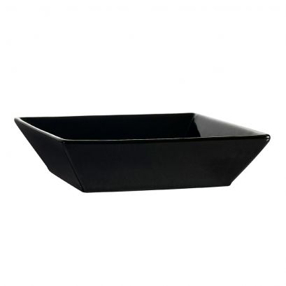 C.A.C. Square Bowl Black 42 oz – Sleek porcelain bowl ideal for salads, pasta, or entrées. 24 per case. SKU: RSCAC-KSE-42-BLK.