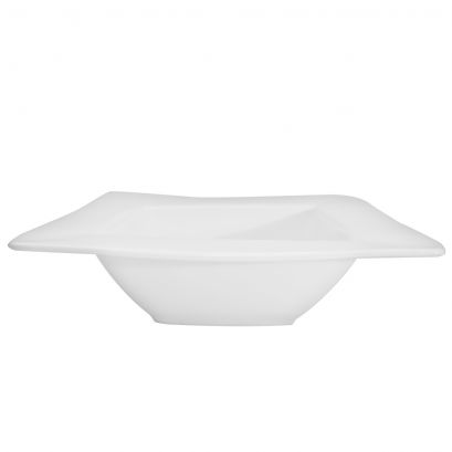C.A.C. Deep Square Bowl w/ Wide Rim 40 oz – Elegant porcelain bowl for salads or pasta. 12 per case. SKU: RSCAC-KSE-115.