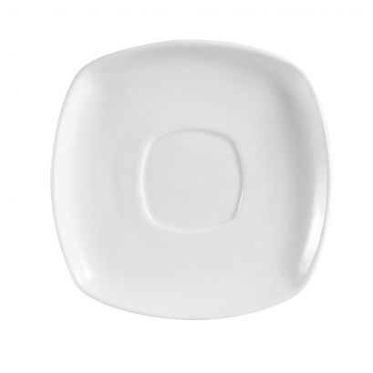 C.A.C. Square Saucer for KSE-1 6" – Matching porcelain saucer for square cups. 36 per case. SKU: RSCAC-KSE-1S.