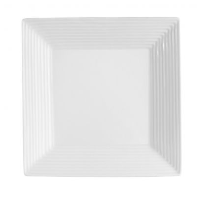 C.A.C. Square Plate 6" – Durable porcelain plate ideal for appetizers or desserts. 36 per case. SKU: RSCAC-KSE-6.