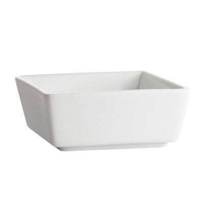 C.A.C. Square Bowl 4 oz – Compact porcelain bowl perfect for dips or sides. 48 per case. SKU: RSCAC-KSE-4.