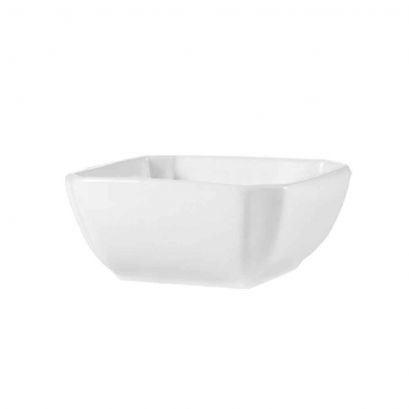 C.A.C. Square Bowl 8 oz – Durable porcelain bowl ideal for sauces, sides, or small servings. 36 per case. SKU: RSCAC-KSE-8.