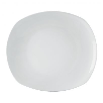Coupe Curved Rect. Plate 10" (12/Case) – Modern and stylish 10-inch curved rectangular plate ideal for presenting entrées, appetizers, or desserts with a contemporary flair. Crafted from high-quality porcelain, perfect for restaurants, hotels, and upscale dining presentations.