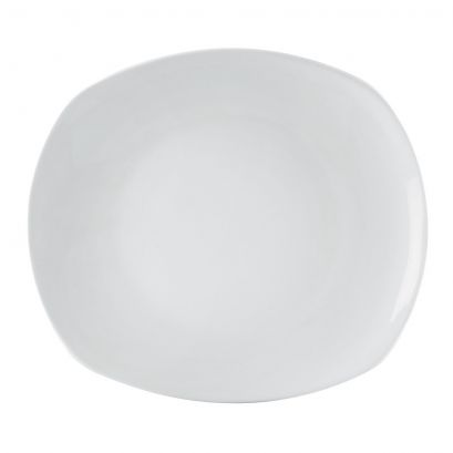 Coupe Curved Rect. Plate 8" (24/Case) – Modern and versatile 8-inch curved rectangular plate ideal for serving appetizers, salads, or desserts with a contemporary presentation. Crafted from high-quality porcelain, perfect for restaurants, cafés, and upscale dining settings.