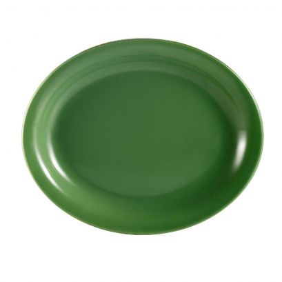 C.A.C. Oval Platter N.R. Green 9.75" – Durable porcelain platter ideal for entrées or sides. 24 per case. SKU: RSCAC-NRG-9.75.