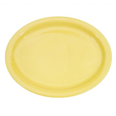 C.A.C. Oval Platter N.R. Yellow 13.25" – Bright porcelain platter perfect for entrees or shared dishes. 12 per case. SKU: RSCAC-NRY-13.25.