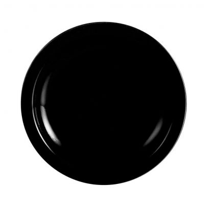 Plate N.R. Black 6 1/2" (36/Case) – A sleek and modern small plate designed for sides, desserts, and appetizers. Its durable construction and stylish black finish make it perfect for commercial dining environments, maintaining both functionality and a contemporary look.
