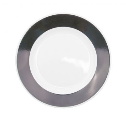 C.A.C. Plate N.R. Black 6.5" – Sleek porcelain plate ideal for appetizers or desserts. 36 per case. SKU: RSCAC-NRB-6.5.