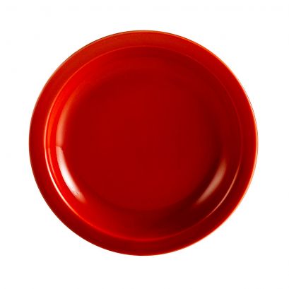 C.A.C. Plate N.R. Red 9" – Bold porcelain plate ideal for salads or lunch portions. 24 per case. SKU: RSCAC-NRR-9.