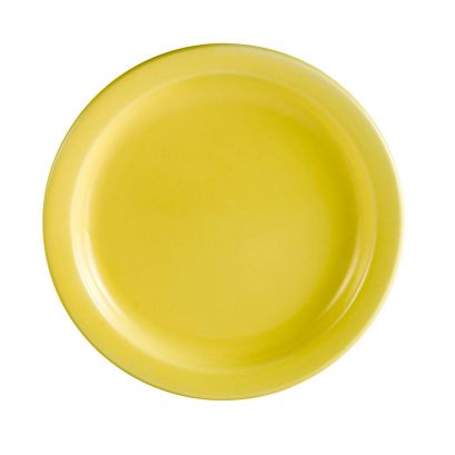 C.A.C. Plate N.R. Yellow 9" – Bright porcelain plate perfect for salads or light entrees. 24 per case. SKU: RSCAC-NRY-9.