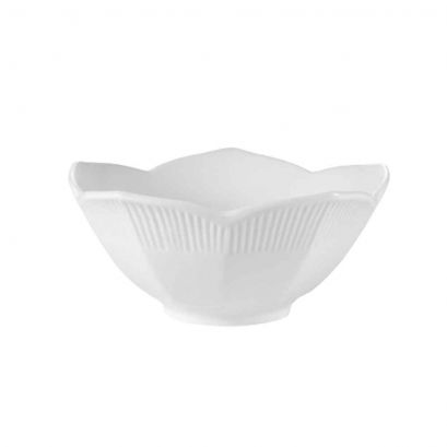 Lotus Bowl 2oz 3 3/8" (48/Case) – A small, elegant lotus-shaped bowl ideal for sauces, dips, condiments, or tasting portions. Its unique design adds a refined touch to table settings, while the durable construction ensures reliable performance in restaurants, catering events, and fine dining presentations.