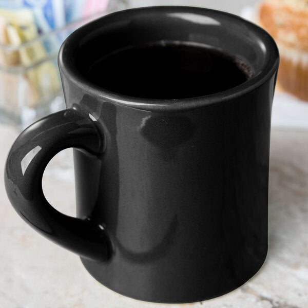 Cup Tall Black 7.5oz 3 1/4" (36/Case) – A sleek and modern tall black cup with a 7.5oz capacity, ideal for serving hot beverages like espresso drinks, tea, or specialty coffees. Built with durable commercial-grade material, perfect for restaurants, cafés, and catering use.