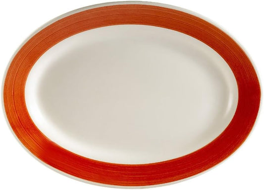 Platter R.E. Red 10 3/8" (24/Case) – A vibrant 10 3/8-inch red platter, perfect for serving appetizers, entrées, or shared dishes. Made from durable, high-quality stoneware, ideal for restaurants, cafés, and colorful table presentations.