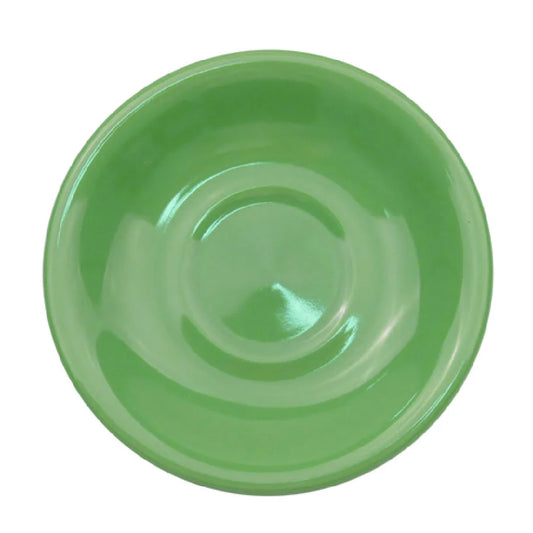 Saucer Green for LV-1-G 6" (36/Case) – A 6-inch durable green saucer designed to pair perfectly with the LV-1-G cup. Its sturdy construction ensures reliable performance in busy foodservice environments, while the vibrant color adds a fresh, appealing look to table settings. Ideal for cafés, restaurants, and hospitality use.