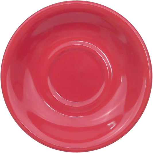 Saucer Red for LV-1-R 6" (36/Case) – A 6-inch durable red saucer designed to pair perfectly with the LV-1-R cup. Its sturdy construction ensures stability and reliability, while the vibrant color adds a bold touch to cafés, restaurants, and catering table presentations.